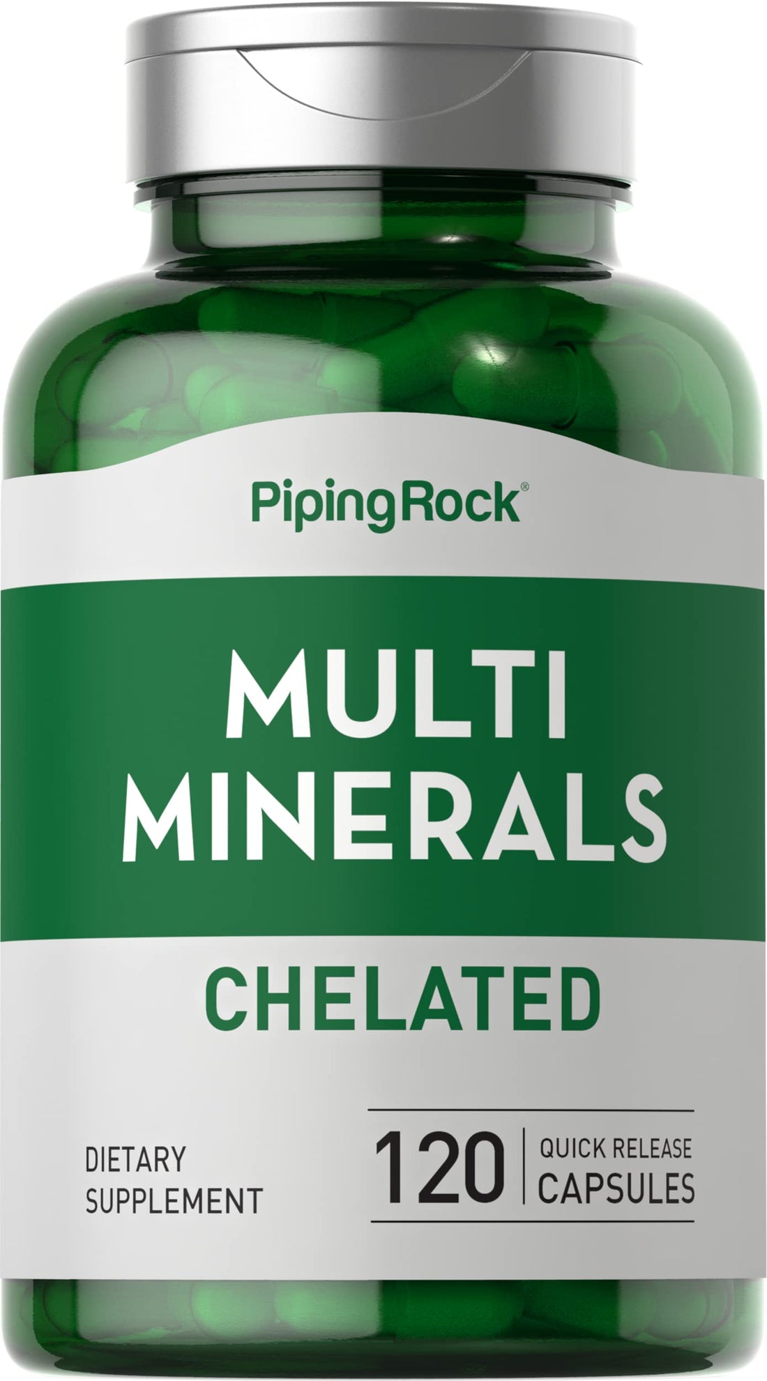Piping Rock Mega Multi Mineral Chelated Supplement | 120 Capsules | Iron Free | Non-GMO, Gluten Free
