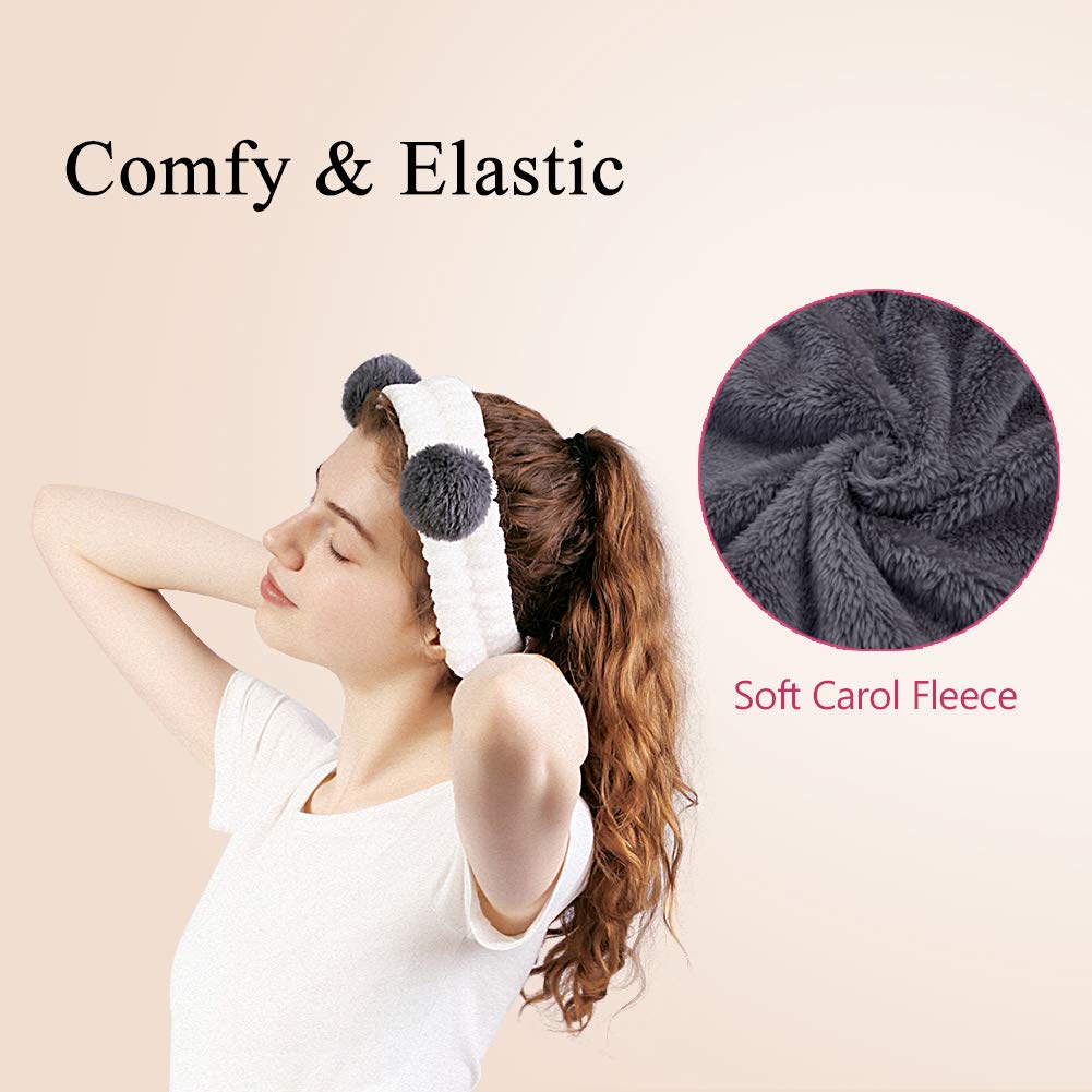 Headbands Hair Bands Korean Beauty Products for Women Girls Panda Ears Spa Yoga Makeup Running Washing Face Cute Accessories Headwrap