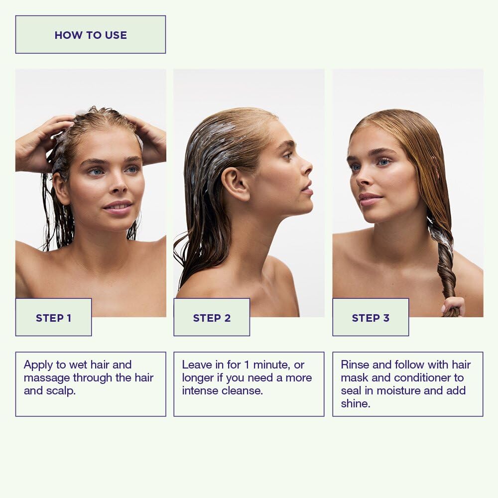 Maria Nila Purifying Cleanse, Shampoo 11.8 Fl Oz, Deep Cleansing, Removes Build-up & Residue, Peppermint & Aloe Vera Refresh and Condition Hair & Scalp