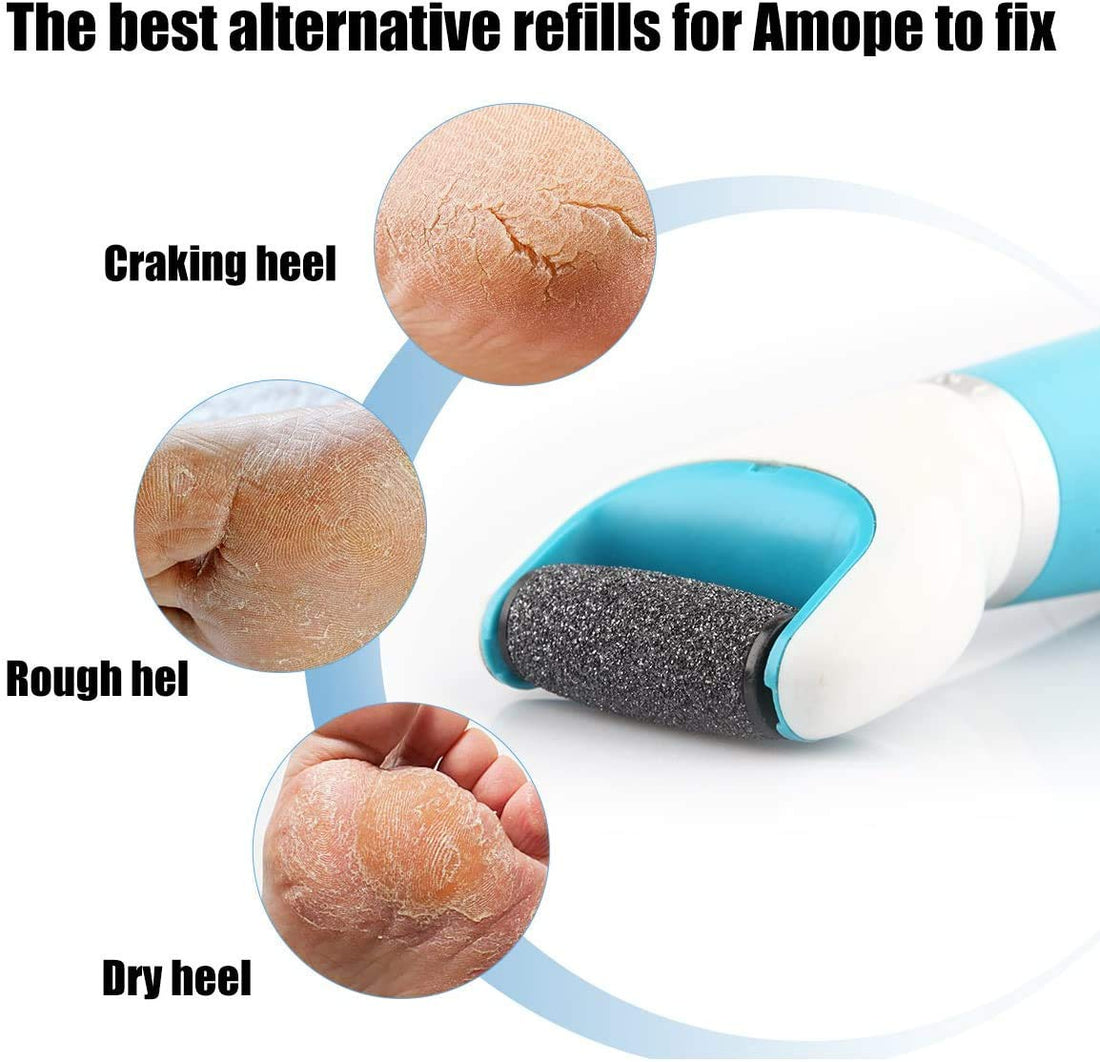 3 Extra & 2 Regular Coarse : 3 Extra Coarse & 2 Regular Coarse Replacement Roller for Amope Electronic Foot File Refill with Diamond Crystals