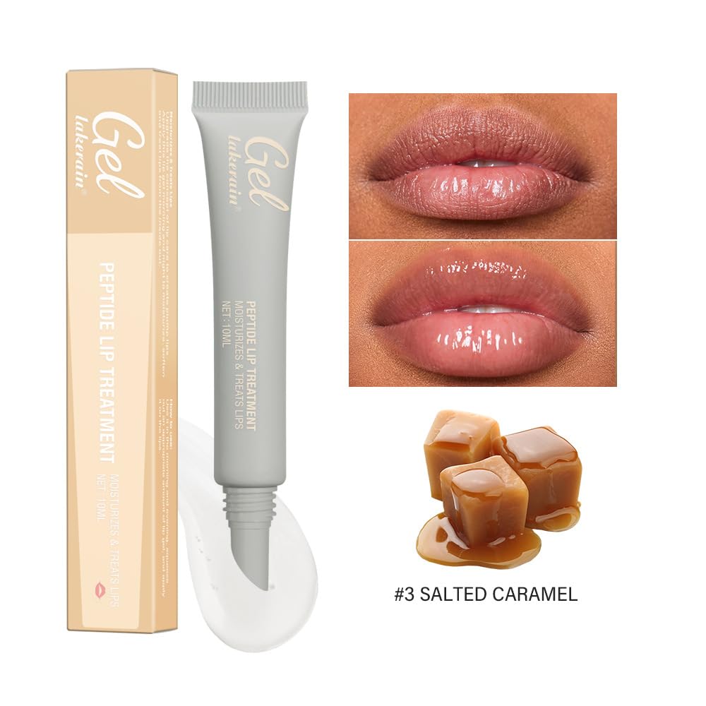 Lip Gel Petitfour Lip Treatment, Hydrating & Moisturizing Lip Care for Soft, Smooth Lips, Natural Gloss Finish, Fruit-Flavored Lip Mask & Glowy Balm for Dry, Chapped Lips (10ml, 03#Caramel)