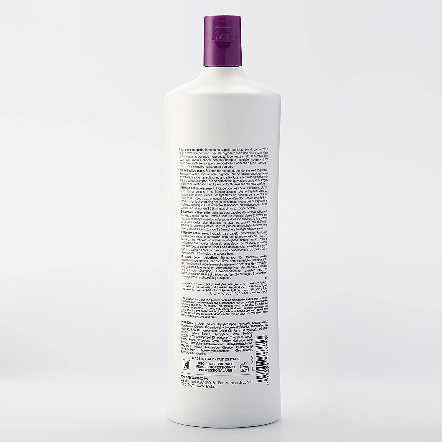 Fanola No yellow Hair Mask Extra Violet Pigment 1000ml