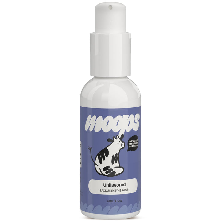 Moops Lactase Enzyme Drops 2oz – Delicious Unflavored Flavor – 10,000 FCC Units for Fast Acting Dairy Relief – Customizable Dosing for Lactose Intolerance – Portable Twist-to-Lock Pump