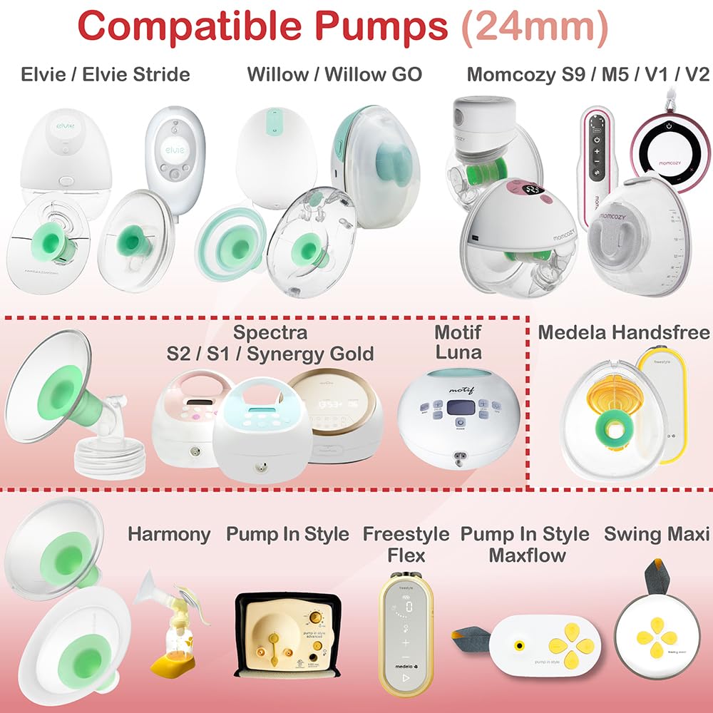 Nenesupply 1st Generation 21mm Flange Insert Compatible with Elvie Flange Pump Parts Elvie Stride Flange Medela Momcozy Spectra Flange Willow Reduce 24mm to 21mm Use as Elvie Inserts Medela Insert