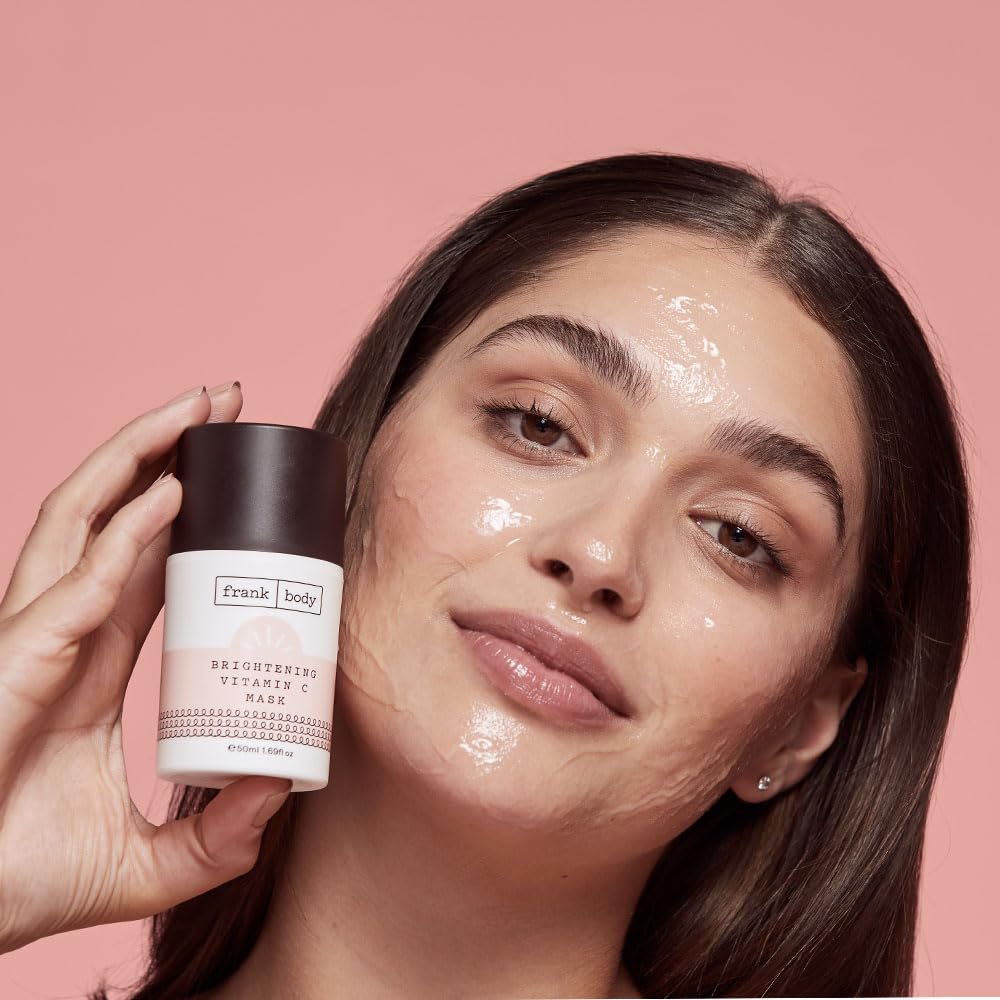 frank body Brightening Vitamin C Face Mask | Cruelty Free Face Mask Brightens, Exfoliates, and Detoxifies Skin with Glycolic Acid, Papaya & Pineapple Extract, and Kakadu Plum 1.69 fl oz / 50 mL