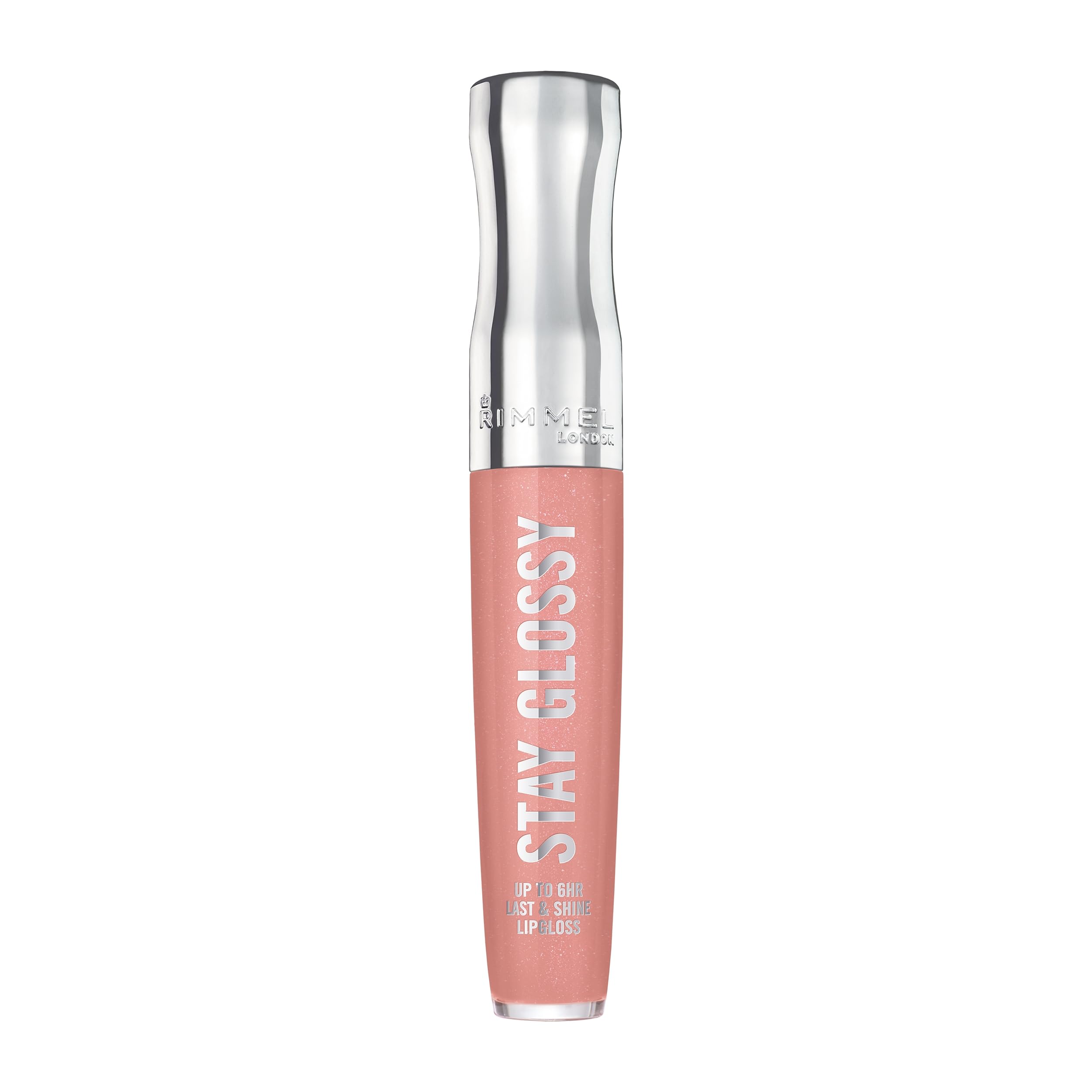 Rimmel London Stay Glossy, 450 Pink About It, Lip Gloss, Non-Sticky, Color and Shine, Up To 6-Hour Wear, Precise Applicator, 0.18oz