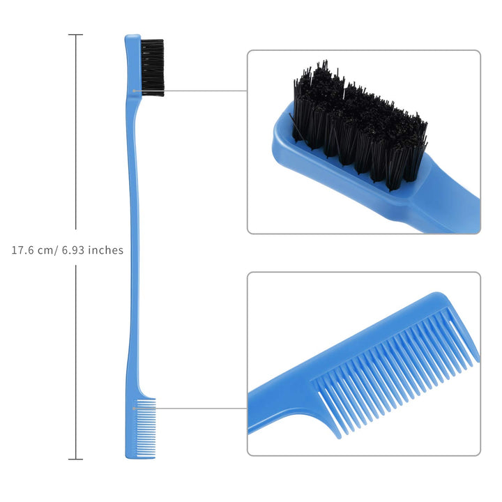14 Pieces Hair Edge Brush Double Sided Control Hair Brush Comb Set Smooth Comb Grooming, 7 Colors