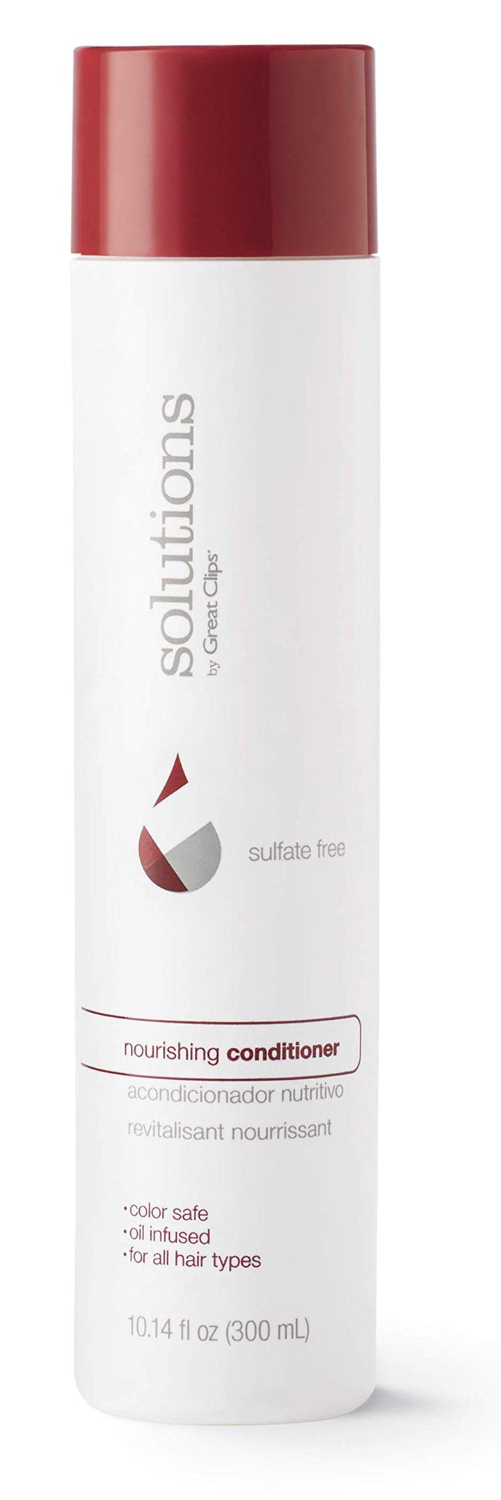 Solutions by Great Clips Nourishing Conditioner 10oz | Argan Oil | Sulfate and Paraben Free | Hydrates and Repairs Hair | Safe for Colored-Treated Hair
