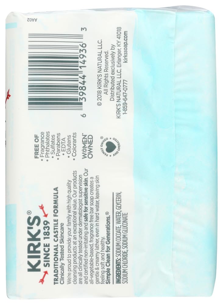 Kirks Soap Bar 3pk Frag Free