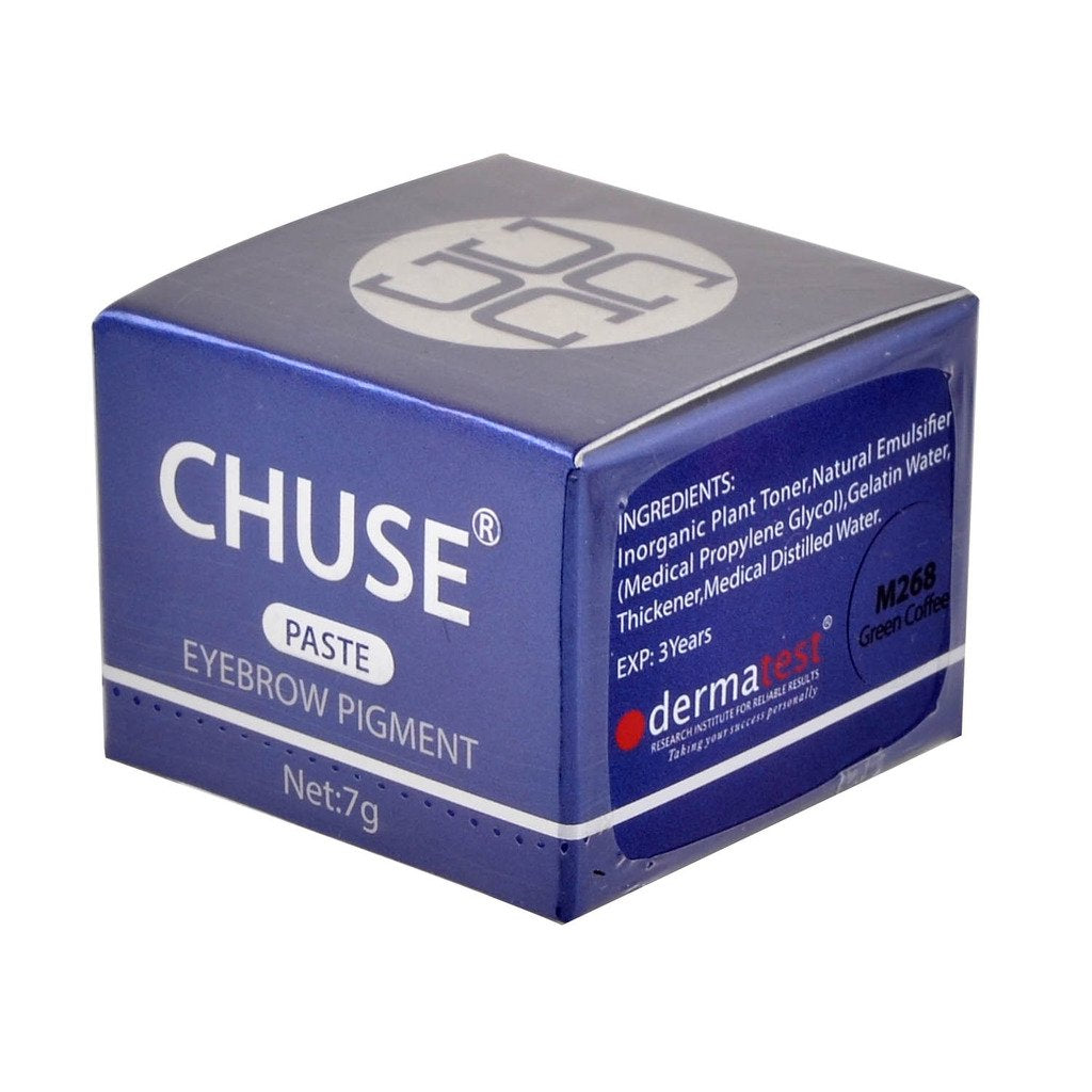 CHUSE M268, 7g, Green Coffee, Passed DermaTest, Paste Eyebrow Pigment for Microblading Micro Pigment...