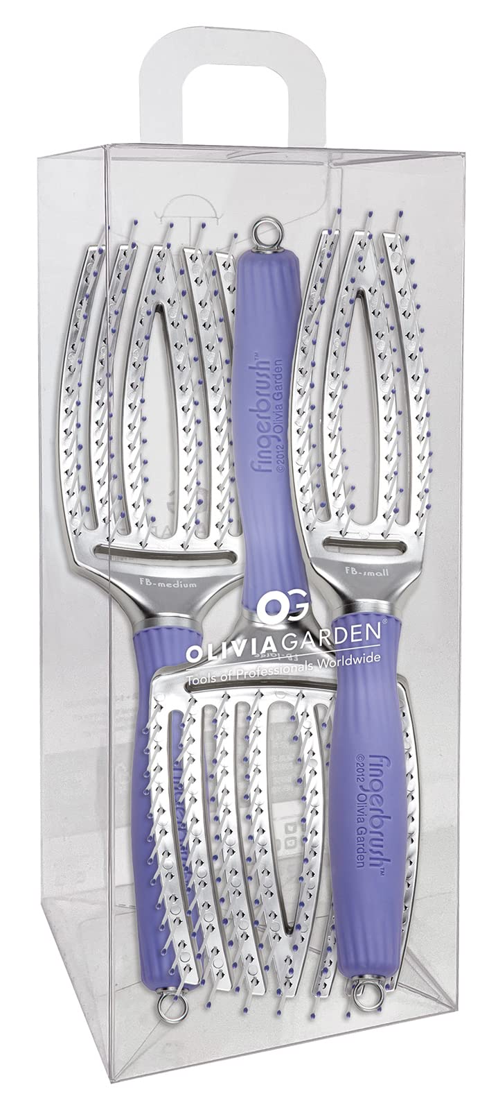 Olivia Garden Fingerbrush Paddle Hair Brush Kit