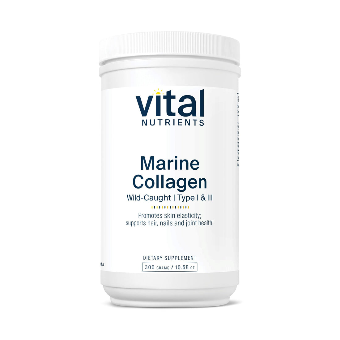 Vital Nutrients Marine Collagen Powder Unflavored | Hair, Skin, Nails, & Joint Support* | Type I & III Collagen Powder Supplement from Wild-Caught Fish | Gluten, Dairy, Soy Free | 300 Grams