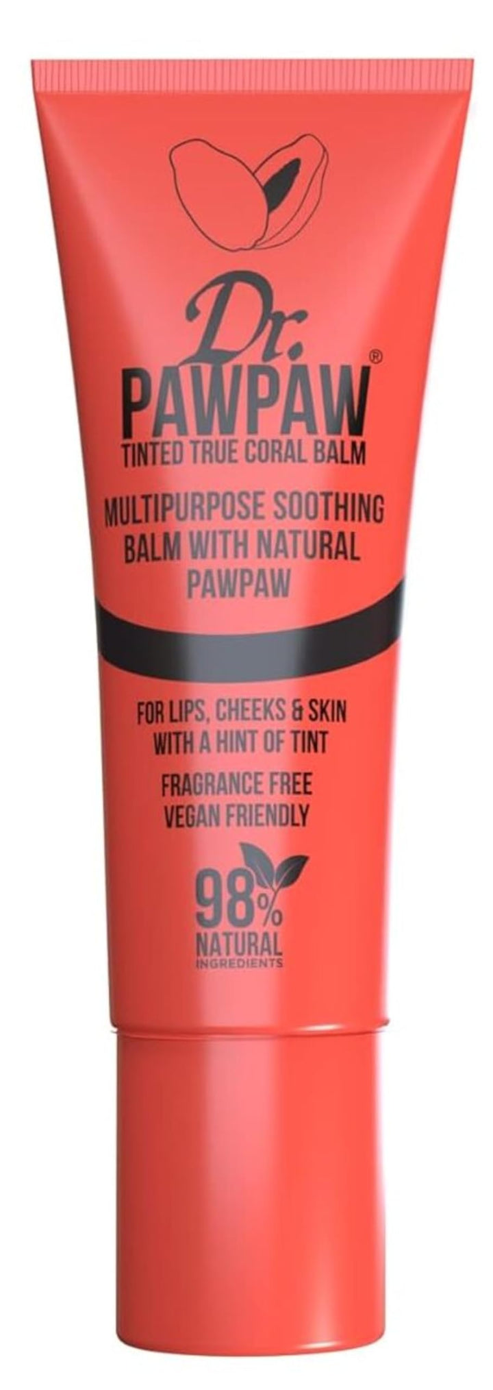 Multipurpose Soothing Tinted Balm - Lip Balm for Lips, Cheeks, Eyes – Tinted Lip Balm - Lip Moisturizer with Pawpaw - True Coral - 0.33 oz