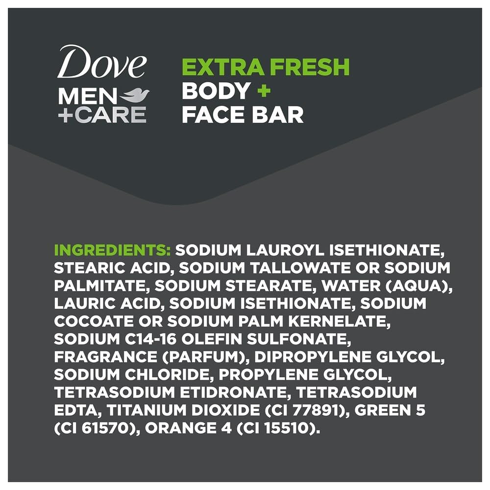 Dove Men + Care Body & Face Bar, Extra Fresh 4 ea (Pack of 2)
