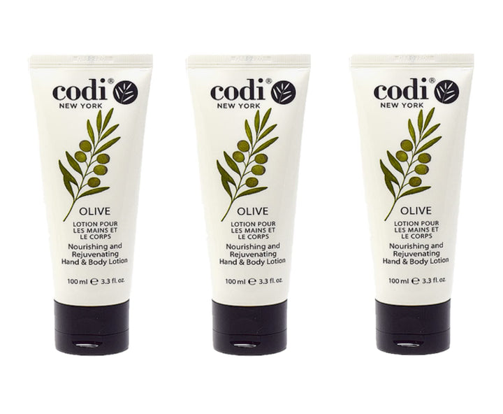 Codi Olive Lotion nourishing and rejuvenating HAND & BODY LOTION 3.3 oz - 3 TUBES