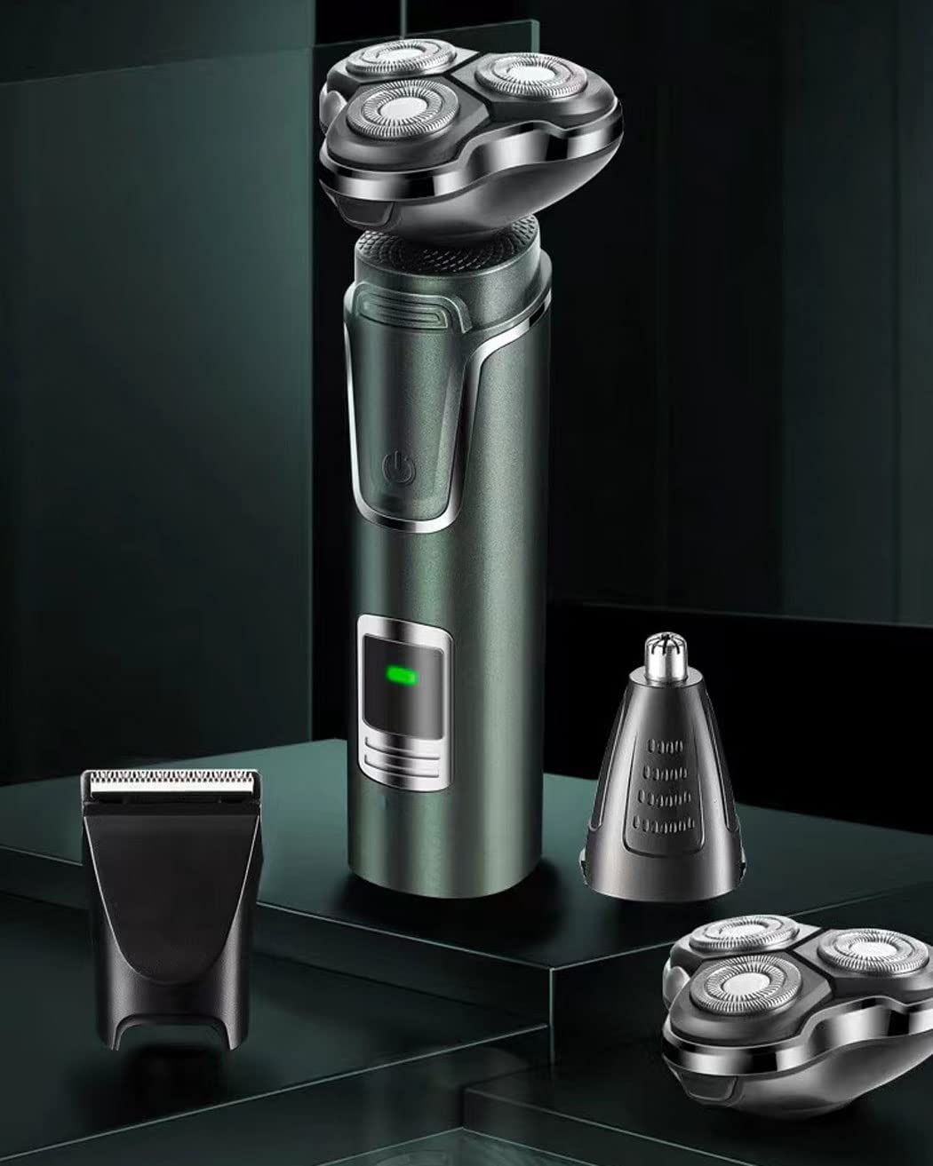 HPLRZXI Rechargeable Cordless 4D Electric Shaver, Mens Electric Shaver Wet Dry IPX7 Waterproof with Nose Trimmer Sideburns Trimmer.