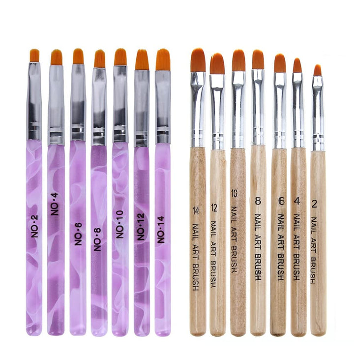WOKOTO 14 Pcs Nail Brush Pen Set Uv Gel Acrylic Nail Art Tips Builder Brush Nail Painting Brush Pen Kit