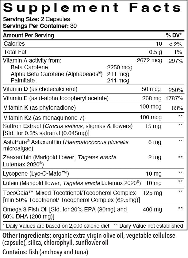 Patient One Fat Soluble Vitamins Complete | Supplement to Support Whole-Body Wellness* | with Vitamins A, D, E, K, Carotenoids and More | 60 Capsules