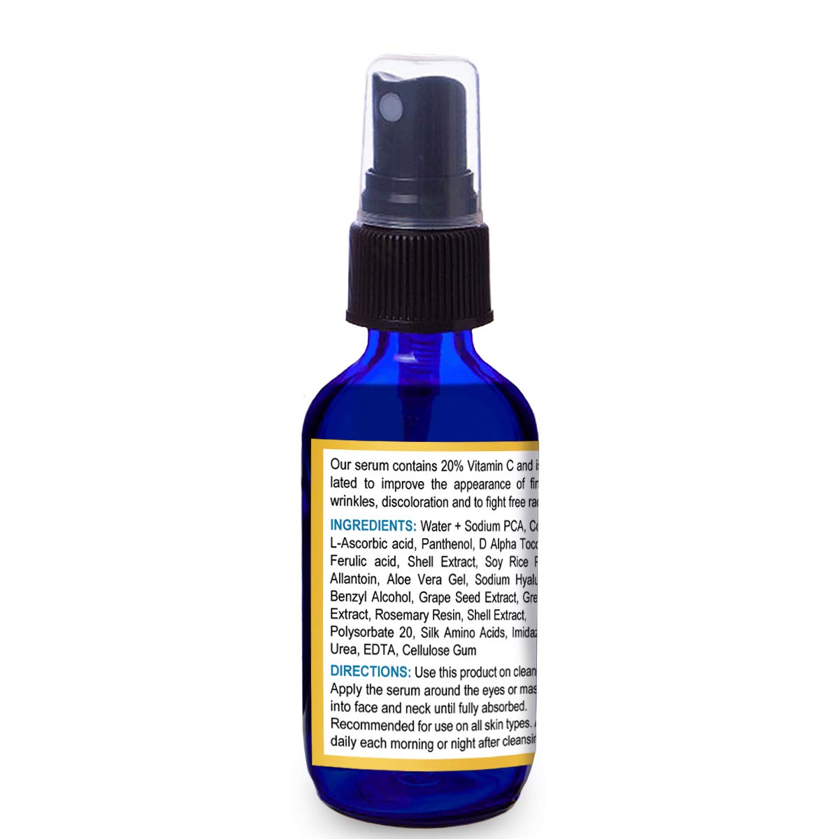 20% Vitamin C Serum for Face 2 fl oz, 100% Natural with Vitamin E, Ferulic Acid, Green Tea