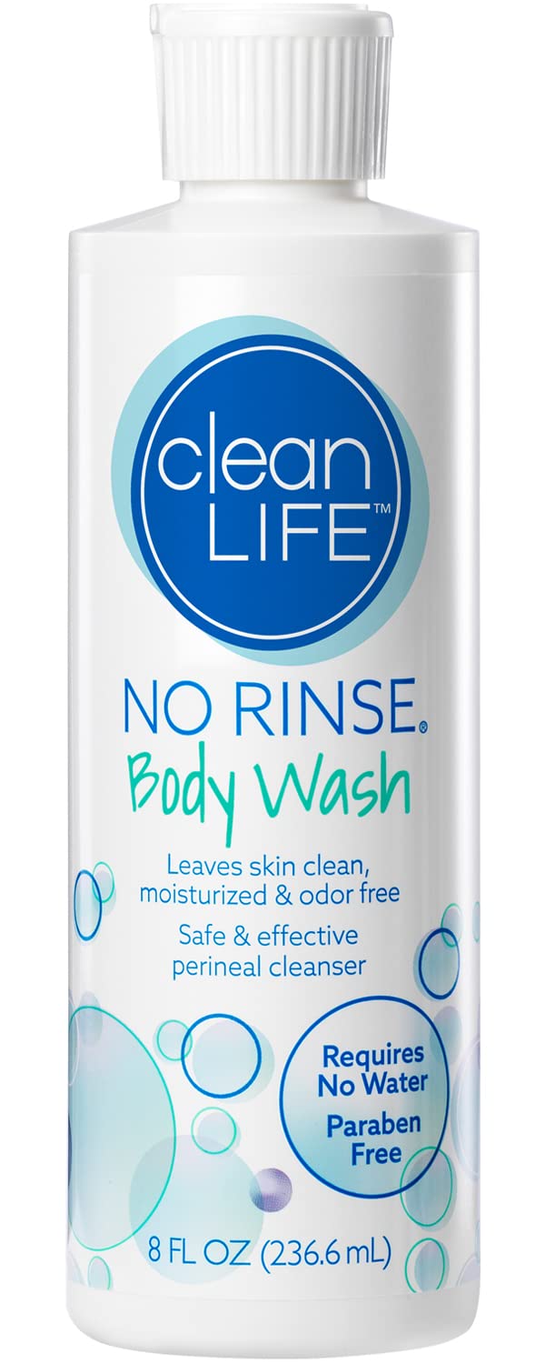 No-Rinse Body Wash, 8 fl oz - Leaves Skin Clean, Moisturized and Odor-Free, Rinse-Free Formula