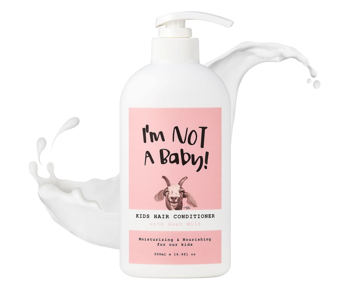 I'm NOT A Baby! Kids Hair Conditioner, Dermatologist Tested, Allergen-Free, Zero Silicon, Goat Milk & Shea Butter, PETA Cruelty-Free, Gentle, 16.9 Fl Oz