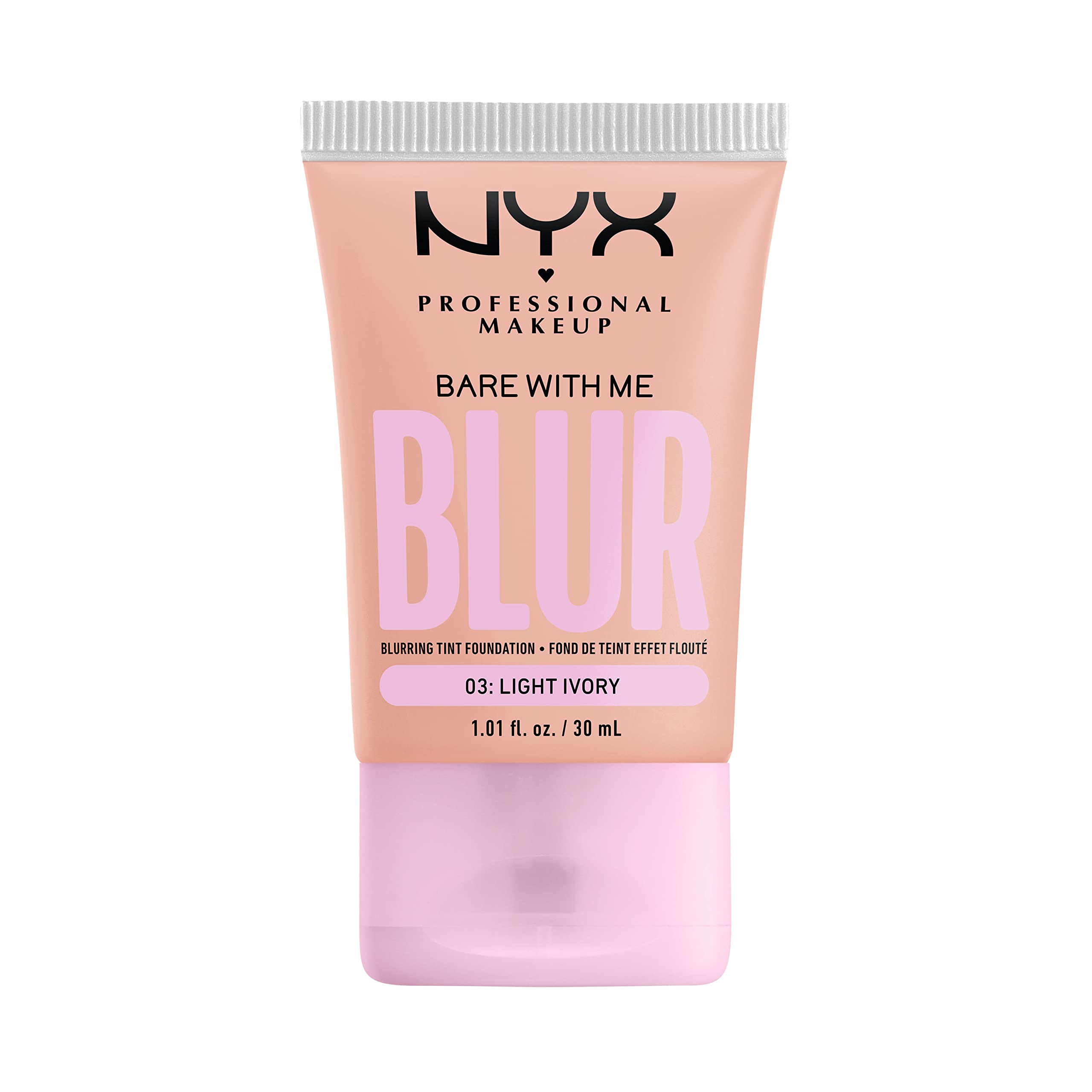 NYX PROFESSIONAL MAKEUP Bare With Me Blur Skin Tint Foundation Make Up with Matcha, Glycerin & Niacinamide - Light Ivory