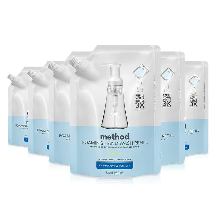 Method Foaming Hand Soap Refill, Sweet Water, 28 Fl Oz (Pack of 6)