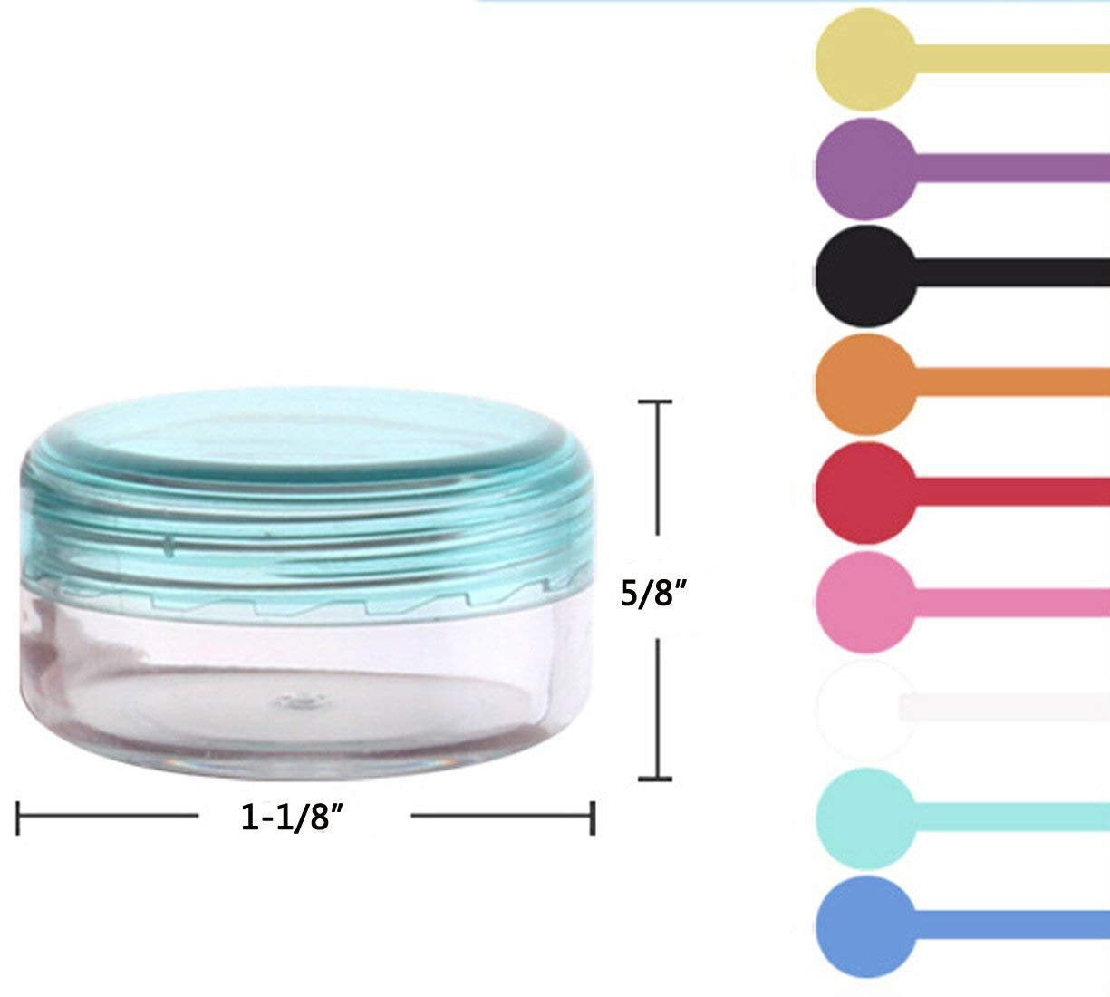 Yueton 10 Empty Clear Boday Multi Color Top Lid Plastic Sample Containers 5 Gram Size Cosmetic Containers Pot Jars Eyshadow Container Lot