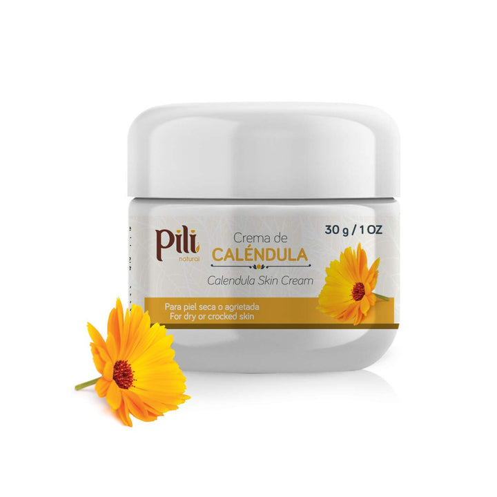 Pili Natural Calendula Cream - Moisturizing Cream for Rough, Dry, or Chapped Skin - 1oz - Crema de Calendula