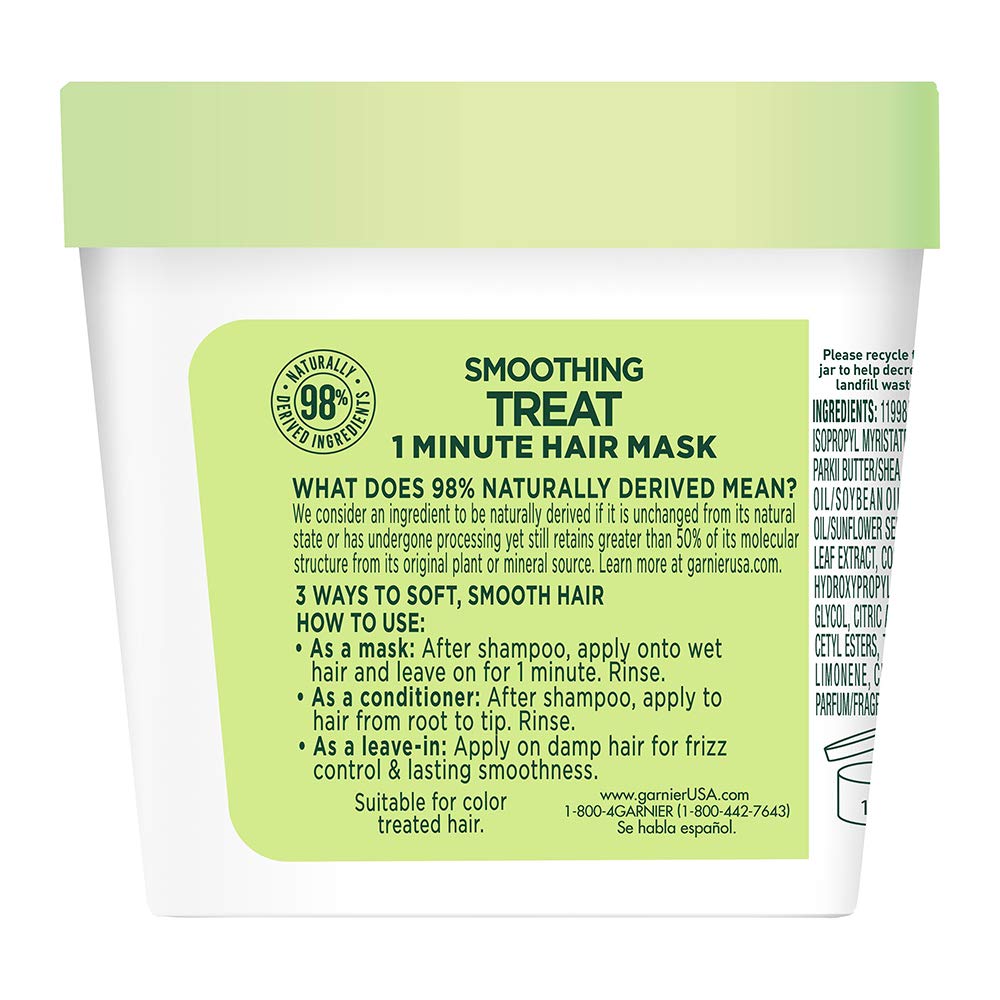 Garnier Fructis Smoothing 1 Minute Hair Mask, Avocado, 3.4 fl. oz. (Pack of 2)