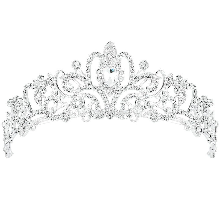 AOPRIE Silver Crystal Tiara Crowns For Women Girls Princess Elegant Crown with Combs Women's Headbands Bridal Wedding Prom Birthday Party Headbands for Women