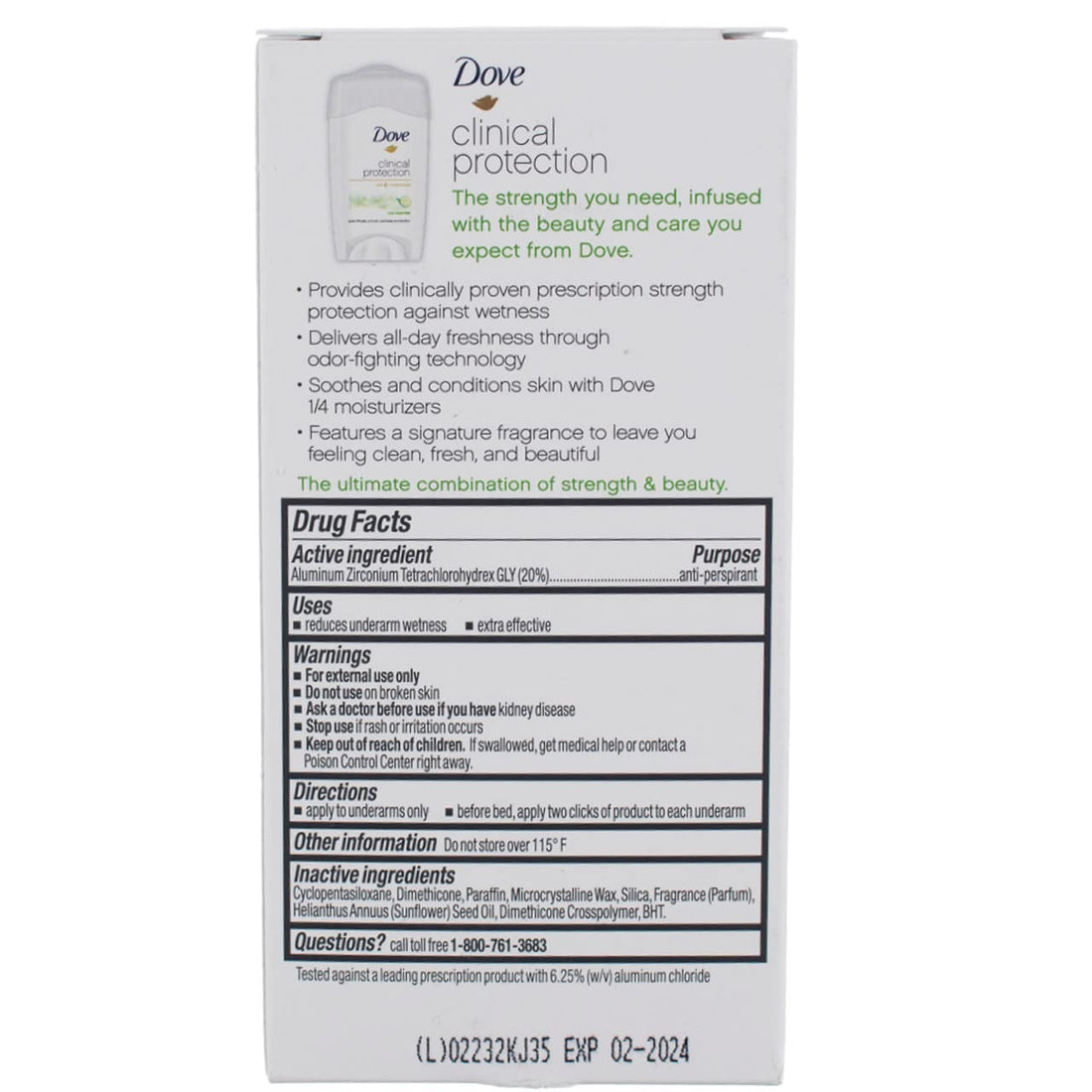 Dove Clinical Protection Anti-Perspirant Deodorant Solid, Cool Essentials 1.70 oz (Pack of 4)