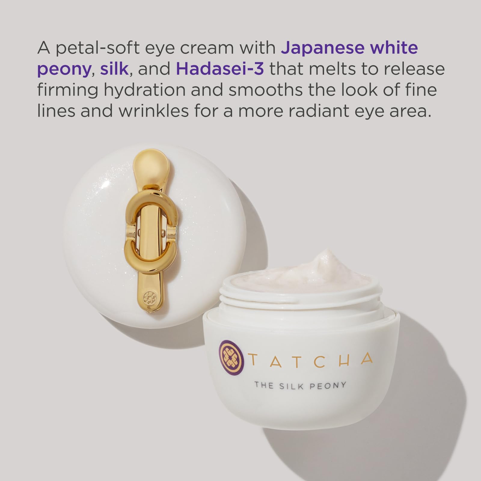 TATCHA The Silk Peony Melting Under Eye Cream | Hydration with Line-Smoothing Eye Cream for Wrinkles and Hydration | 15 ml / 0.5 oz