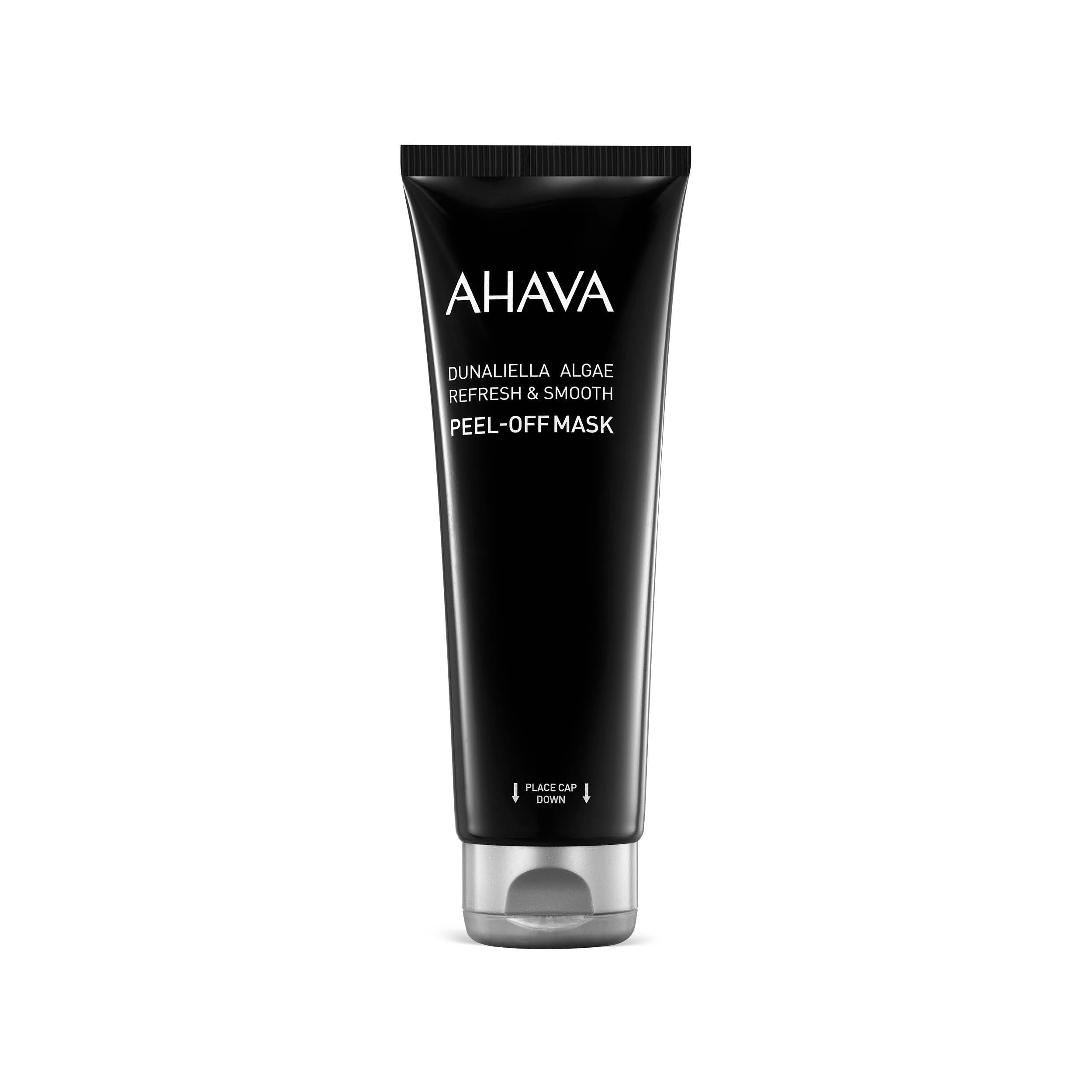 AHAVA Dunaliella Algae Refresh & Smooth Peel-off Mask - Black refreshing peel-off mask to revive the skin, lift away fatigue, helps against blackheads & clogged pores, with Osmoter, 4.2 Fl.Oz
