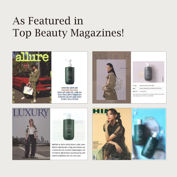 BRITISH M Kombucha Shampoo 10.15 fl. oz – Scalp Detox, Hydrate & Strengthen, Promote Hair Growth, Paraben & Sulfate-Free, Vegan Formula for All Hair Types