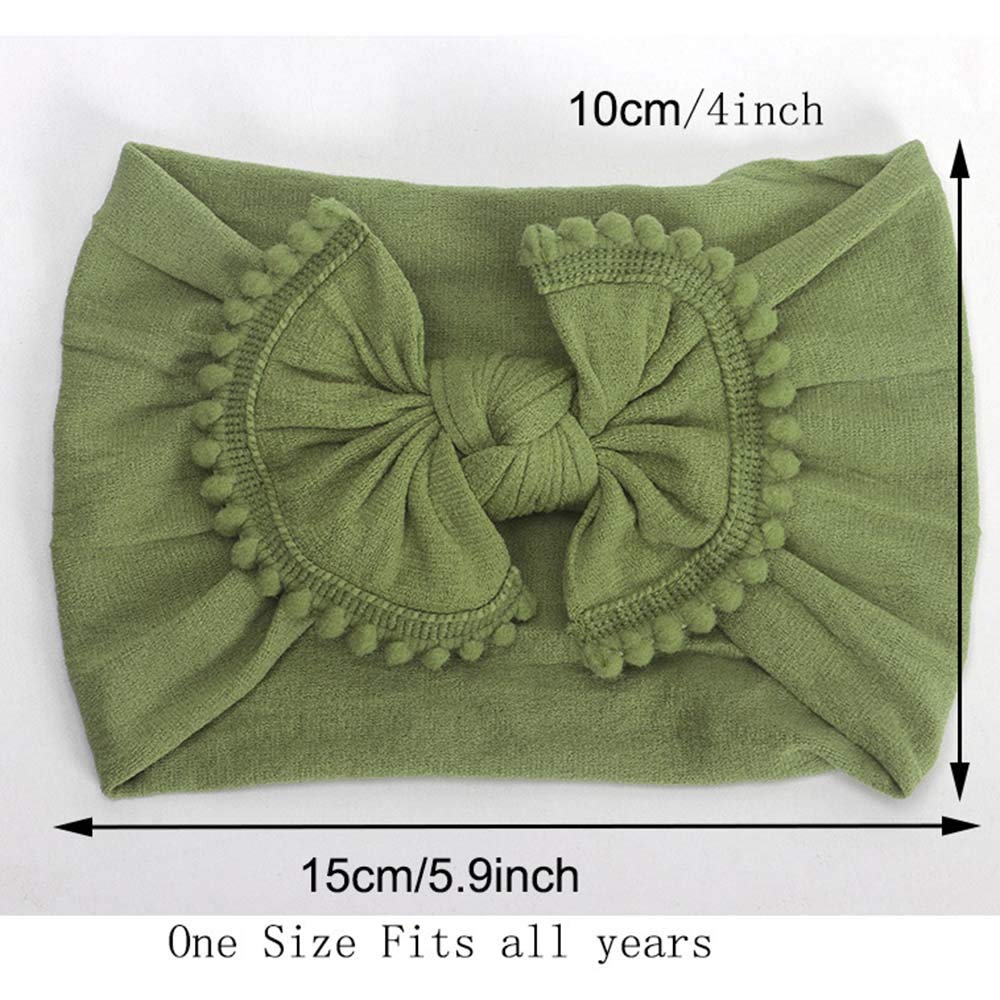 CanB Infant Toddler Bow Stretchy Knot Nylon Headband - Baby Accessories (Red)