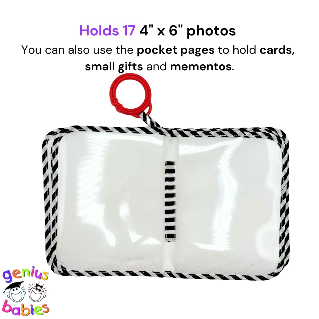 Baby's First Photo Album - My First Family Photo Album - Soft Fabric, Baby Safe, Easy to Clean, Holds 17 Photos, Personalize with Your Favorite Pictures, No Hard Edges