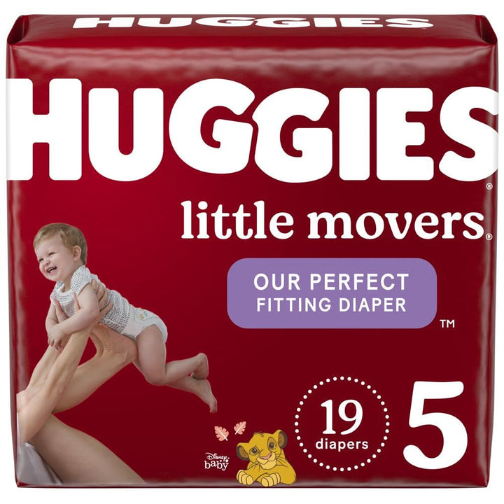 Huggies Little Movers Baby Diapers, Size 4 (22-37 lbs), 22 Ct