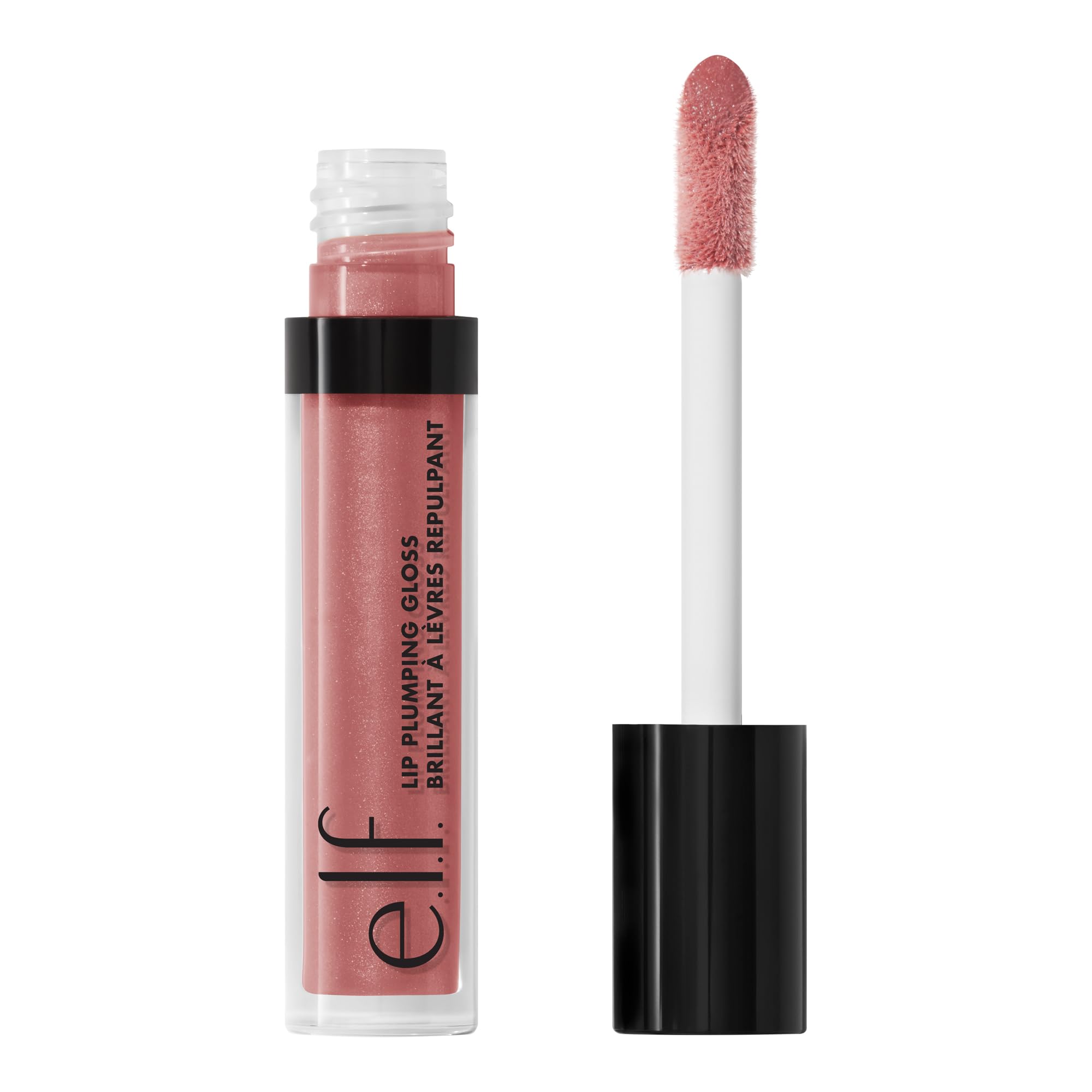 e.l.f. Lip Plumping Gloss, High-Shine Sheer Color, Hydrates & Creates Fuller Lips With Vitamin E, Vegan & Cruelty-Free, Mauve Lady, 0.1 Fl Oz