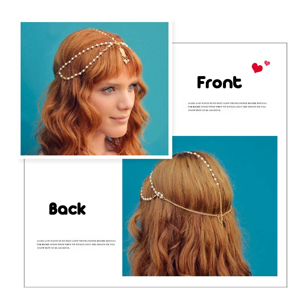 Aukmla Alloy Headbands For Women Head Chain With Sequines (Bead)