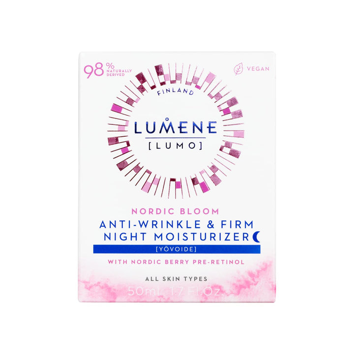 Lumene [Lumo] Nordic Bloom Anti-Wrinkle + Firming Night Cream - Hydrating Face Moisturizer for Visibly Firmer, Radiant & Smooth Skin - Formulated with Pre-Retinol Complex + Lingonberry Extract (50ml)
