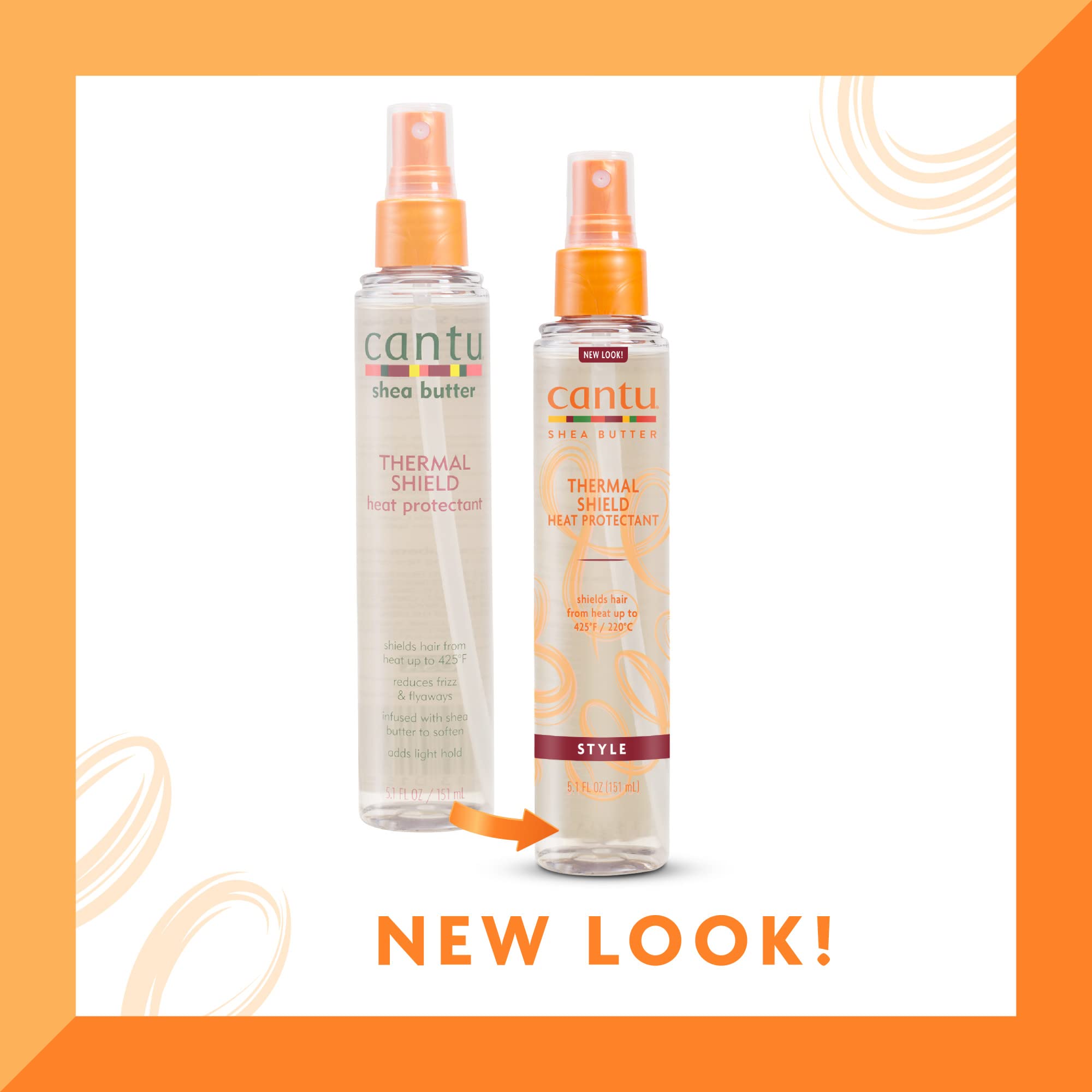 Cantu Thermal Shield Heat Protectant with Shea Butter, 5.1 fl oz (Packaging May Vary)