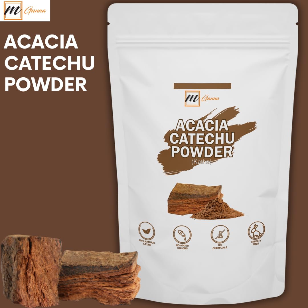 mGanna Acacia Catechu | Katha Powder for Hair Color & Conditioner 0.5 LBS / 227 GMS / 8 Oz