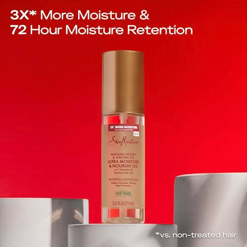 SheaMoisture Ultra Moisture & Nourish Oil Manuka Honey & Mafura Oil for Lightweight, Moisture-Lock, 3.3 oz