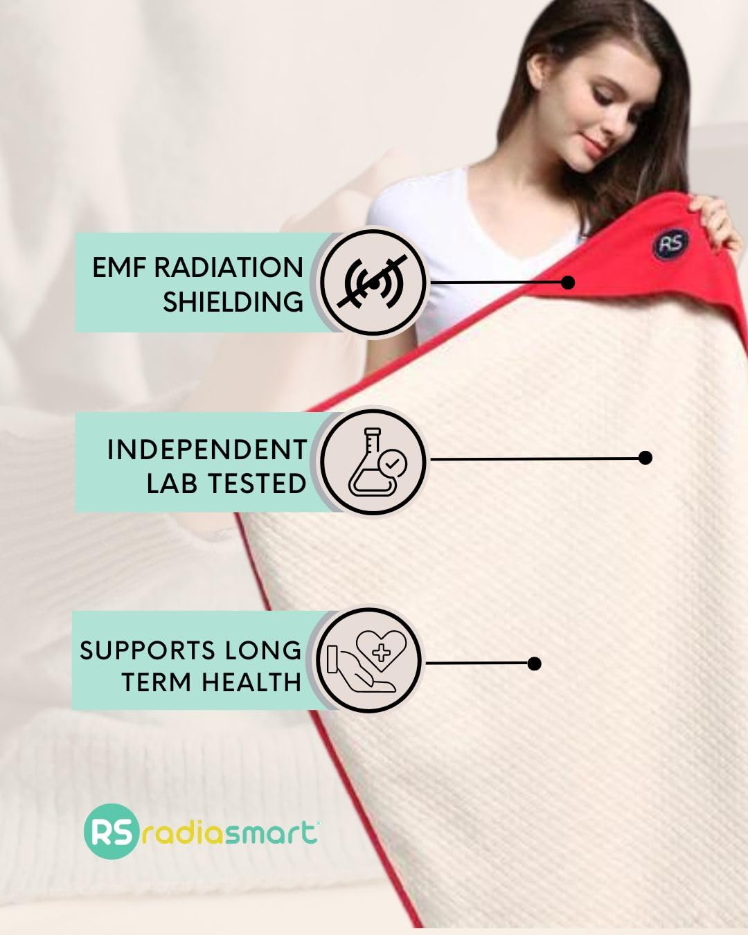 Radia Smart® 5G Blocking, EMF Protection Baby Blanket, Pregnancy Belly Shielding, Organic Cotton, 30”x35