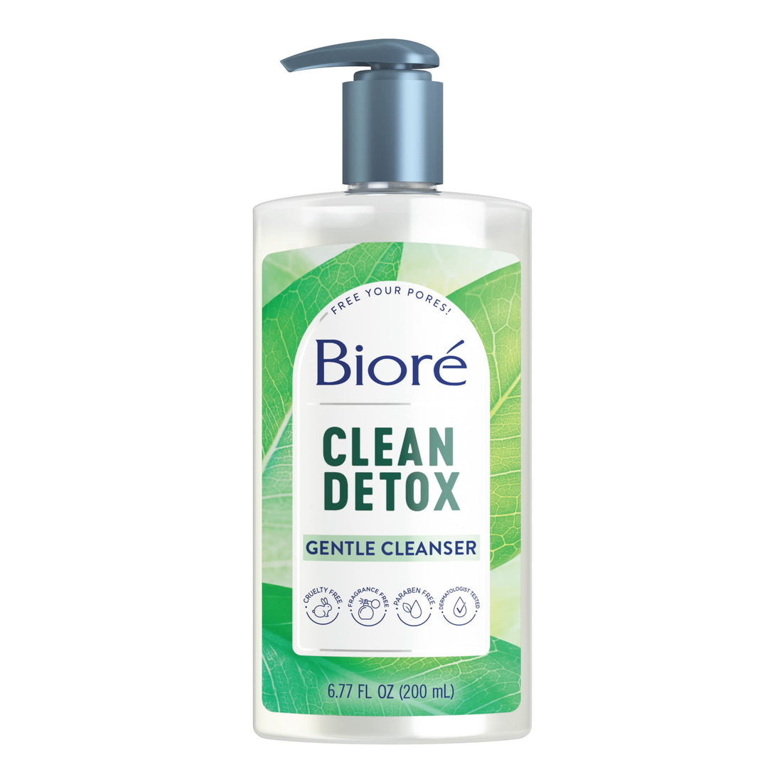 Biore Clean Detox Gentle Face Cleanser for Sensitve Skin, Daily Face Wash, Cleansing Detox, Fragrance and Paraben Free, 6.77 oz