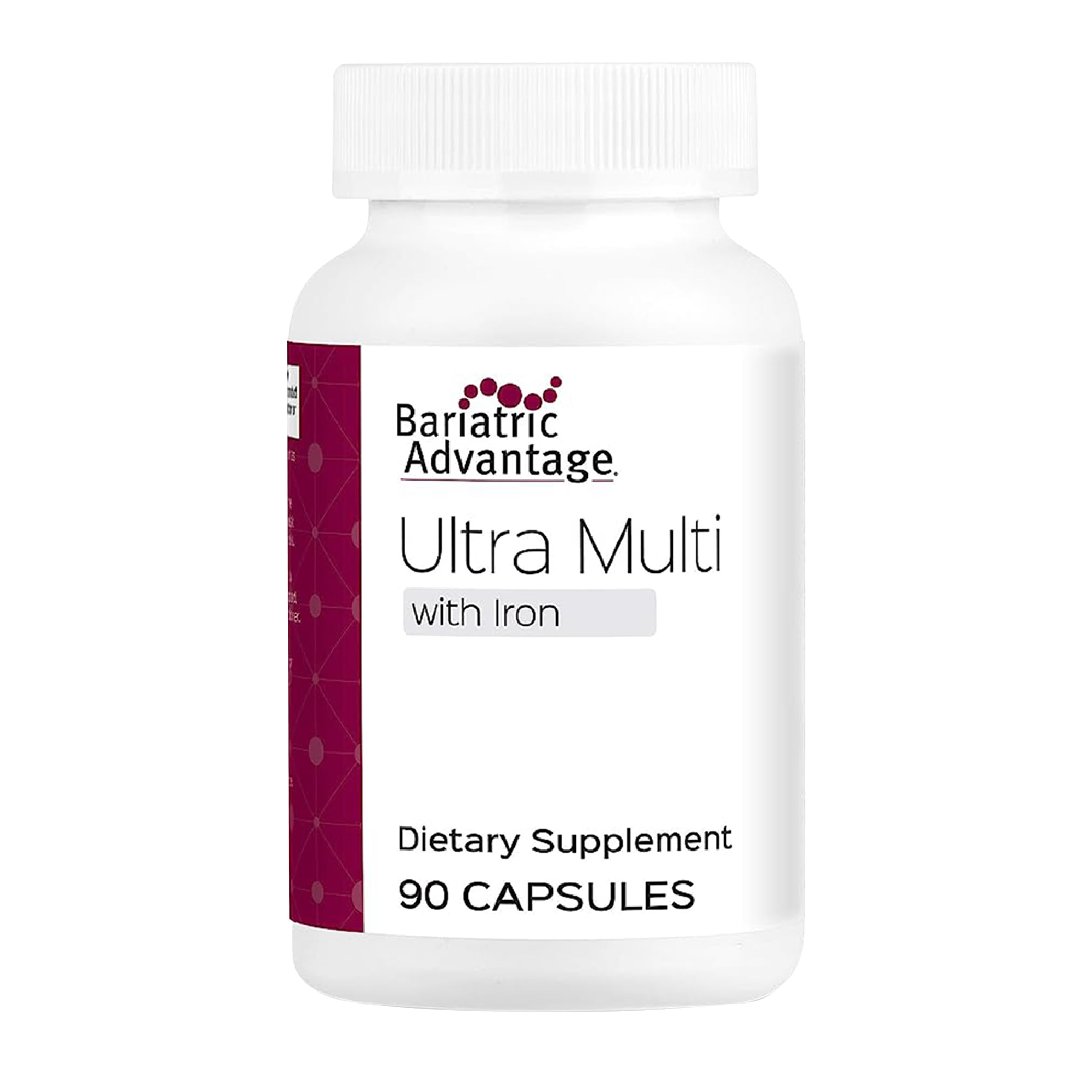 Bariatric Advantage Ultra Multivitamin with Iron - Ultra Multi with Iron - Capsule Format Multivitamin - Provides Full Complex of B Vitamins - with Vitamin C, Chromium & More - 90 Capsules