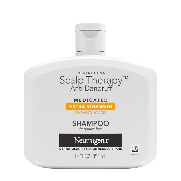 Neutrogena Scalp Therapy Anti-Dandruff Shampoo Extra Strength, with 3% salicylic acid, Fragrance Free, 12 fl oz