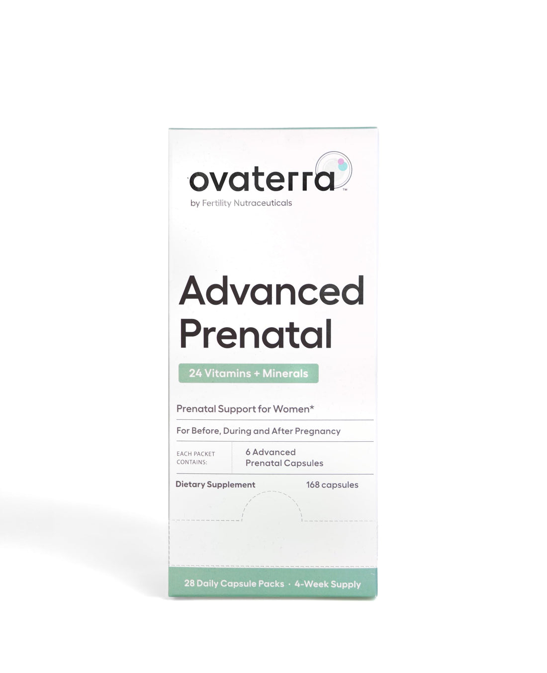 Ovaterra Advanced Prenatal, Prenatal Vitamins for Women with Choline, Methylfolate, Chelated Iron, Vitamins A, B6, and B12, 4-Week Supply Prenatal Multivitamin (28 Capsule Packs)