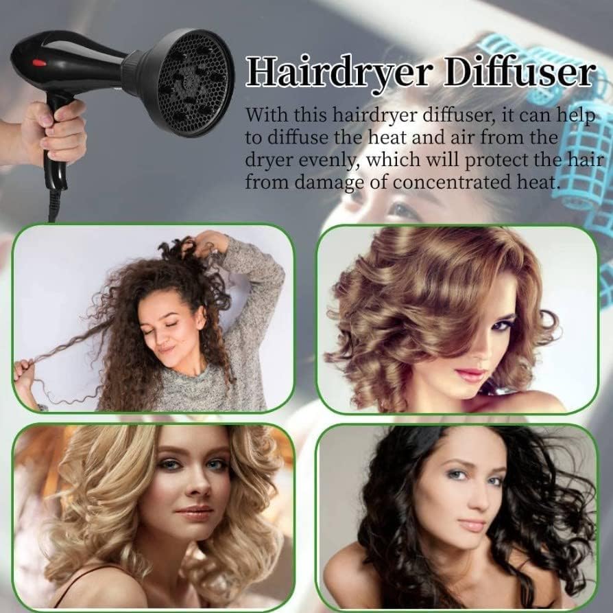 Bonnet Hood Hair Dryer Attachment, Hood Bonnet for Hand Held Hair Dryer Hair Blower Diffuser Foldable Cover Styling Hairdressing Tool(Black)